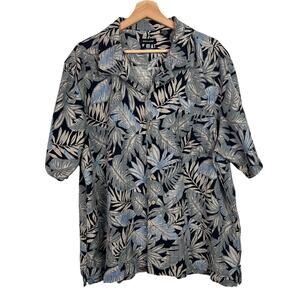 Pierre Cardin Men's XXL 100% Silk Floral Hawaiian Short Sleeve Shirt Button Up